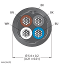 CABLE4X0.34-SH-PUR-BK-100M/TXL