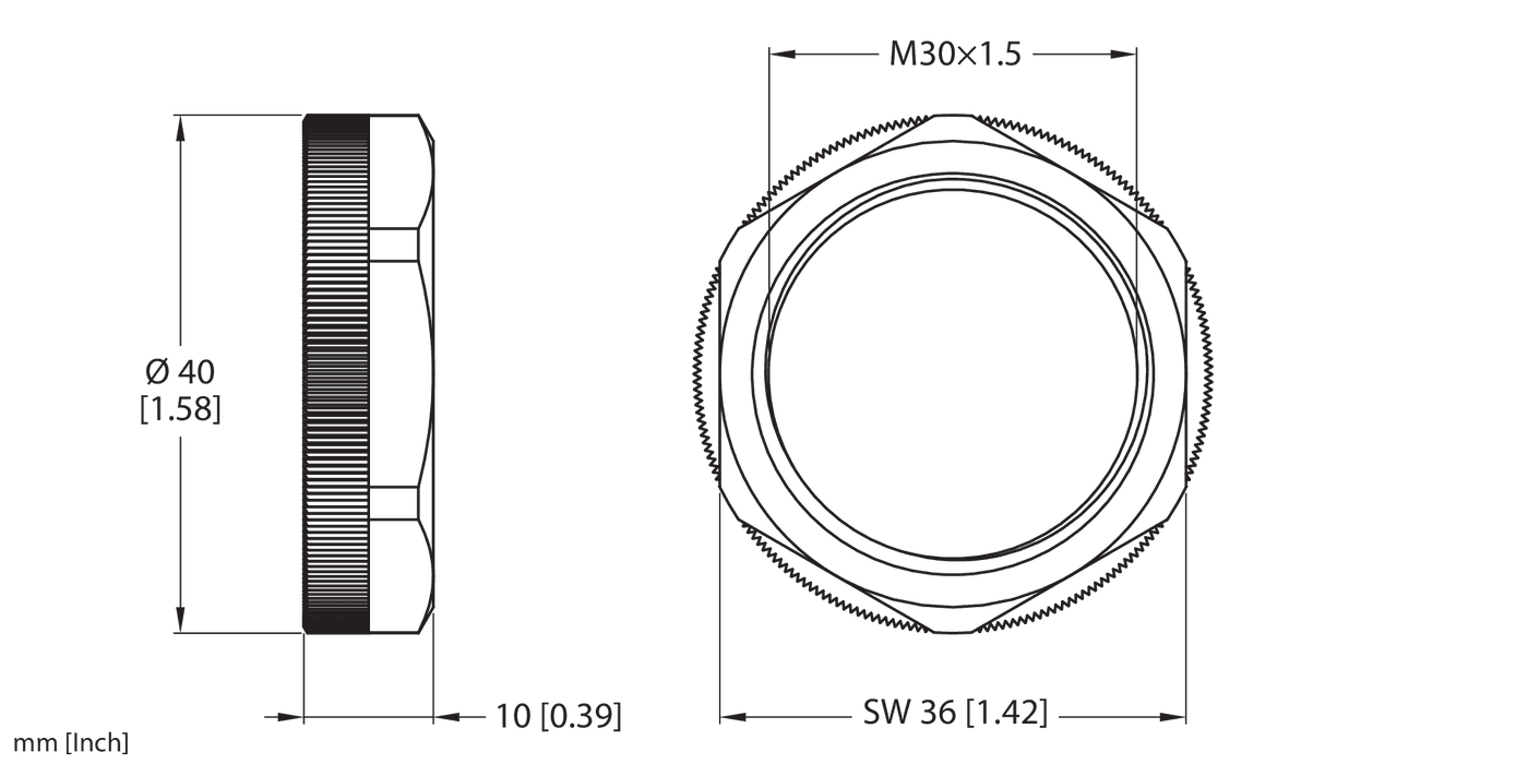 LOCKNUT-M30x1.5-PLASTIC-(20 PCS)