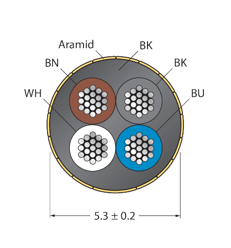 CABLE4X0.34-XX-PUR-BK-100M/TXL1001
